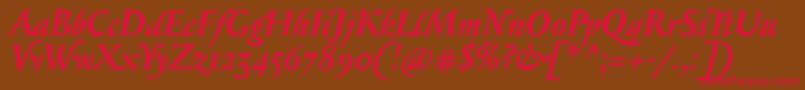 SerapioniiBolditalic Font – Red Fonts on Brown Background