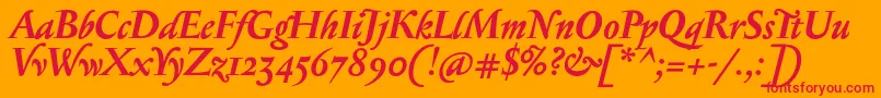 SerapioniiBolditalic Font – Red Fonts on Orange Background