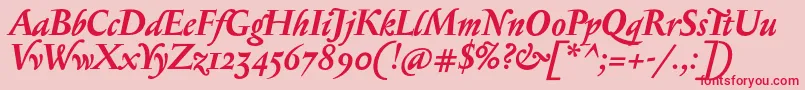 SerapioniiBolditalic Font – Red Fonts on Pink Background
