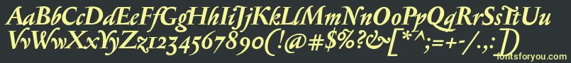 SerapioniiBolditalic Font – Yellow Fonts on Black Background