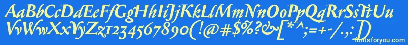 SerapioniiBolditalic Font – Yellow Fonts on Blue Background