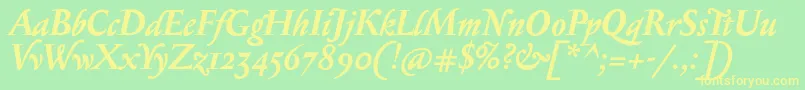 SerapioniiBolditalic Font – Yellow Fonts on Green Background