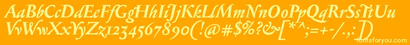 フォントSerapioniiBolditalic – オレンジの背景に黄色の文字