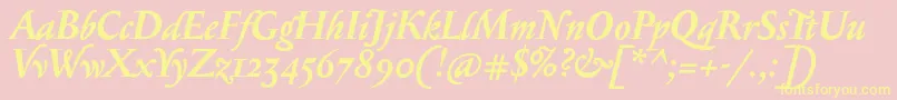 SerapioniiBolditalic Font – Yellow Fonts on Pink Background