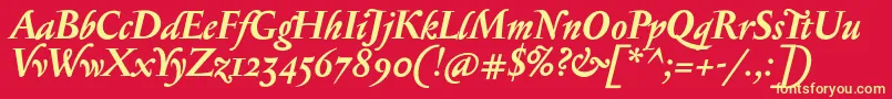 SerapioniiBolditalic Font – Yellow Fonts on Red Background