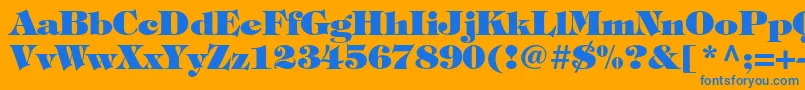TiffanystdHeavy-Schriftart – Blaue Schriften auf orangefarbenem Hintergrund