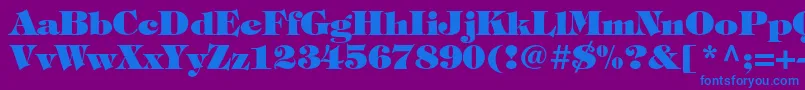 TiffanystdHeavy Font – Blue Fonts on Purple Background