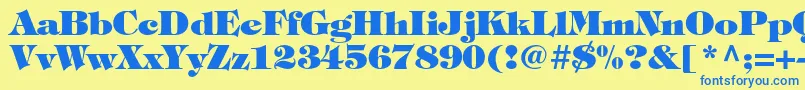 Шрифт TiffanystdHeavy – синие шрифты на жёлтом фоне