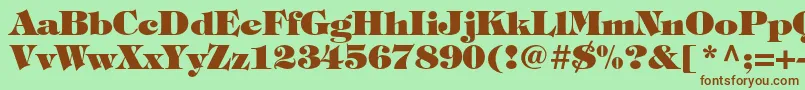 TiffanystdHeavy Font – Brown Fonts on Green Background