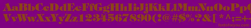 TiffanystdHeavy-Schriftart – Braune Schriften auf violettem Hintergrund
