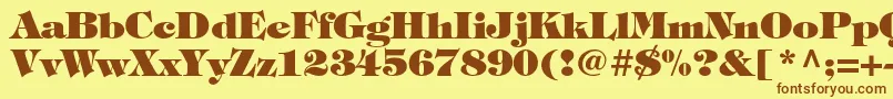 TiffanystdHeavy Font – Brown Fonts on Yellow Background