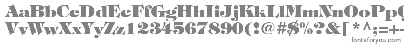 TiffanystdHeavy-fontti – harmaat kirjasimet valkoisella taustalla
