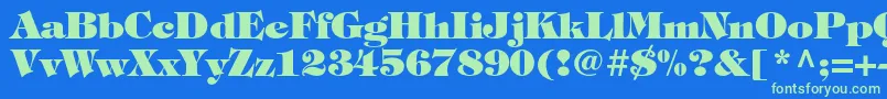 TiffanystdHeavy-fontti – vihreät fontit sinisellä taustalla