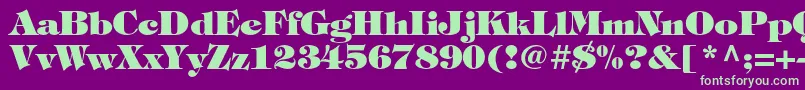 TiffanystdHeavy Font – Green Fonts on Purple Background
