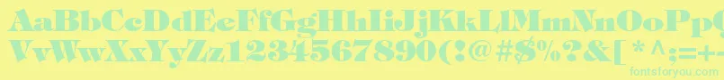 TiffanystdHeavy Font – Green Fonts on Yellow Background