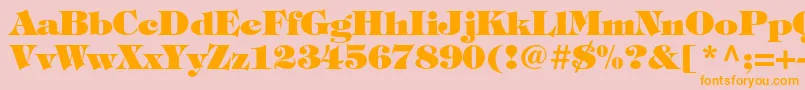 TiffanystdHeavy-Schriftart – Orangefarbene Schriften auf rosa Hintergrund