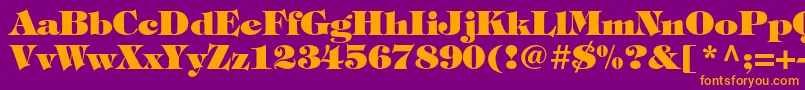 TiffanystdHeavy-Schriftart – Orangefarbene Schriften auf violettem Hintergrund