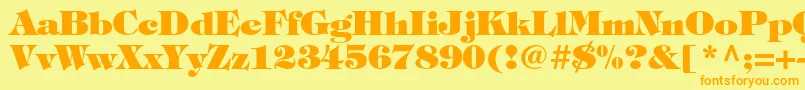 TiffanystdHeavy Font – Orange Fonts on Yellow Background