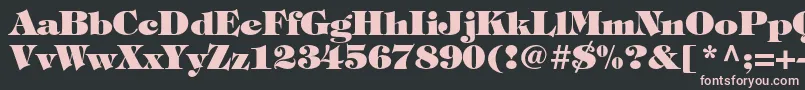 フォントTiffanystdHeavy – 黒い背景にピンクのフォント