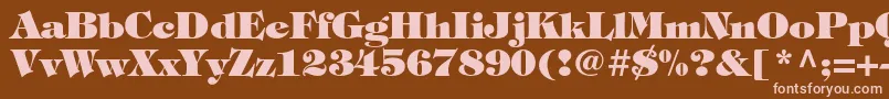 TiffanystdHeavy-fontti – vaaleanpunaiset fontit ruskealla taustalla