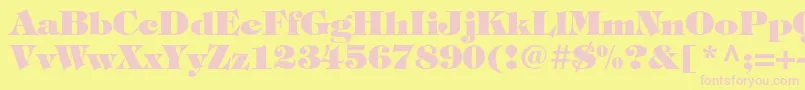 Czcionka TiffanystdHeavy – różowe czcionki na żółtym tle