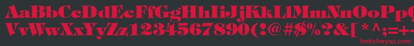 TiffanystdHeavy Font – Red Fonts on Black Background