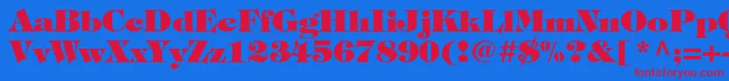 フォントTiffanystdHeavy – 赤い文字の青い背景