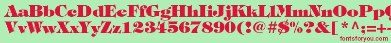 フォントTiffanystdHeavy – 赤い文字の緑の背景