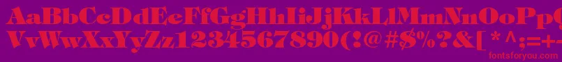 TiffanystdHeavy-Schriftart – Rote Schriften auf violettem Hintergrund