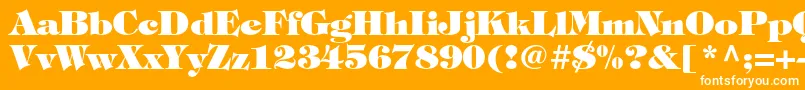 TiffanystdHeavy-fontti – valkoiset fontit oranssilla taustalla