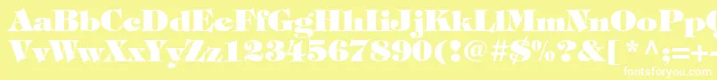 Czcionka TiffanystdHeavy – białe czcionki na żółtym tle