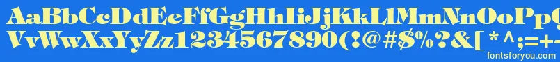 TiffanystdHeavy-fontti – keltaiset fontit sinisellä taustalla