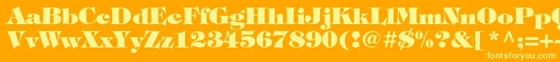 TiffanystdHeavy-Schriftart – Gelbe Schriften auf orangefarbenem Hintergrund