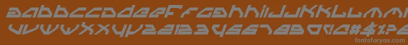 SpylordBoldItalic-Schriftart – Graue Schriften auf braunem Hintergrund