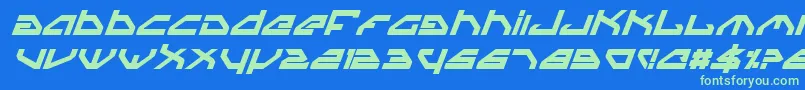 SpylordBoldItalic Font – Green Fonts on Blue Background