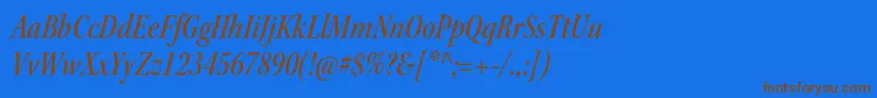 KeplerstdMediumcnitsubh Font – Brown Fonts on Blue Background