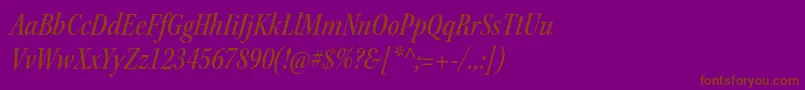 Fonte KeplerstdMediumcnitsubh – fontes marrons em um fundo roxo