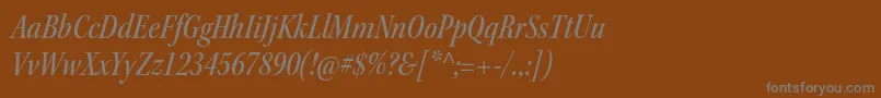 フォントKeplerstdMediumcnitsubh – 茶色の背景に灰色の文字