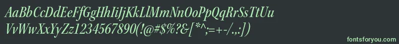Шрифт KeplerstdMediumcnitsubh – зелёные шрифты на чёрном фоне