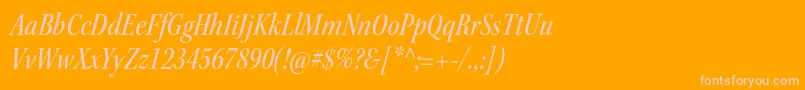 KeplerstdMediumcnitsubh-Schriftart – Rosa Schriften auf orangefarbenem Hintergrund