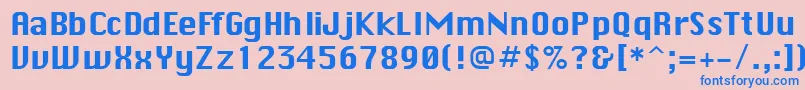 MacenvyRegularDb-fontti – siniset fontit vaaleanpunaisella taustalla