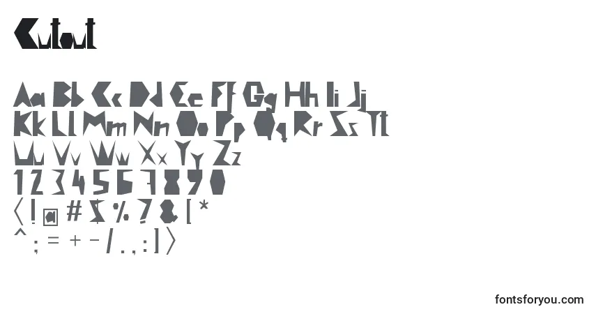 Schriftart Cutout – Alphabet, Zahlen, spezielle Symbole
