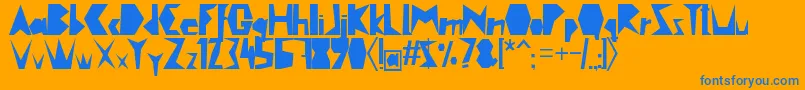 Cutout Font – Blue Fonts on Orange Background
