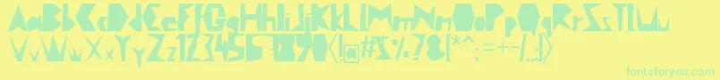 Cutout Font – Green Fonts on Yellow Background