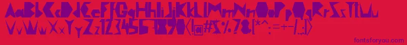 Cutout Font – Purple Fonts on Red Background
