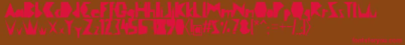Cutout Font – Red Fonts on Brown Background