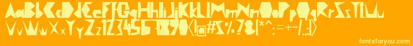 Cutout Font – Yellow Fonts on Orange Background