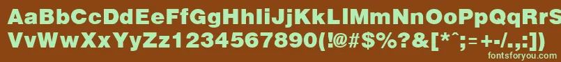 ArenaBlack-fontti – vihreät fontit ruskealla taustalla