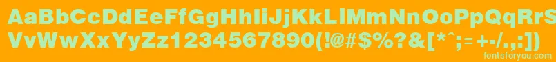 ArenaBlack Font – Green Fonts on Orange Background