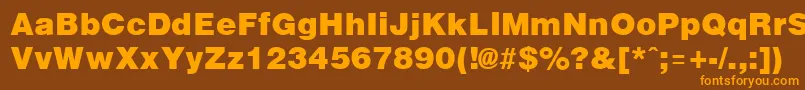 ArenaBlack Font – Orange Fonts on Brown Background